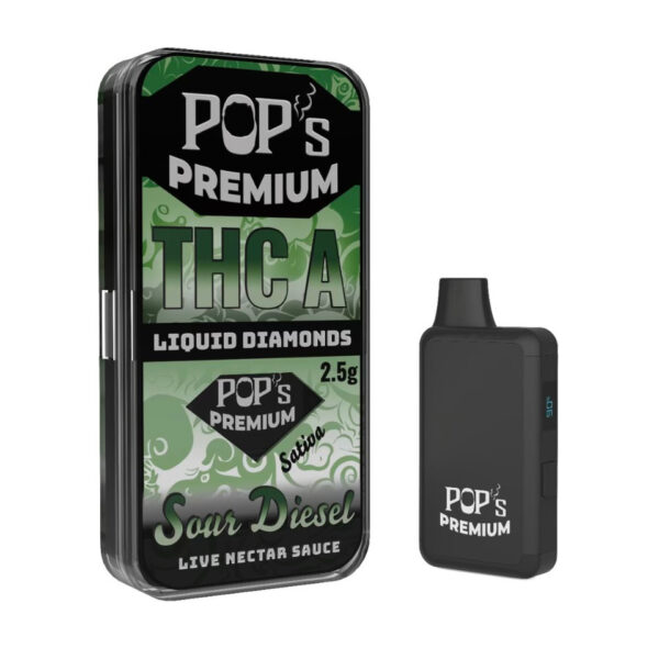 POP's Premium - Sour Diesel (sativa) THCa Liquid Diamonds | 2.5g Disposable Vape